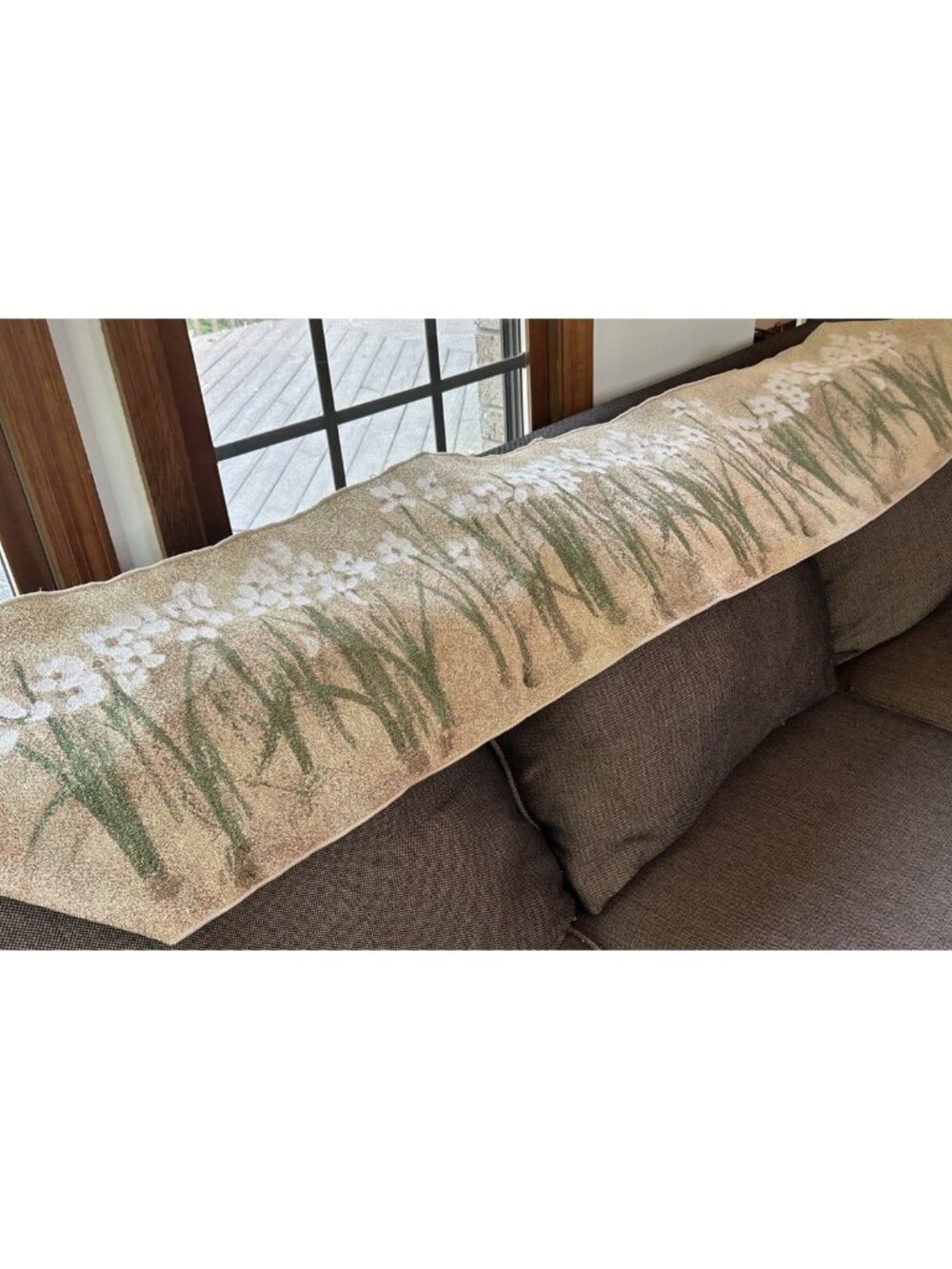 Cheri Blum Floral Blooms Tapestry Table Runner with Tassels USA 69” Signed